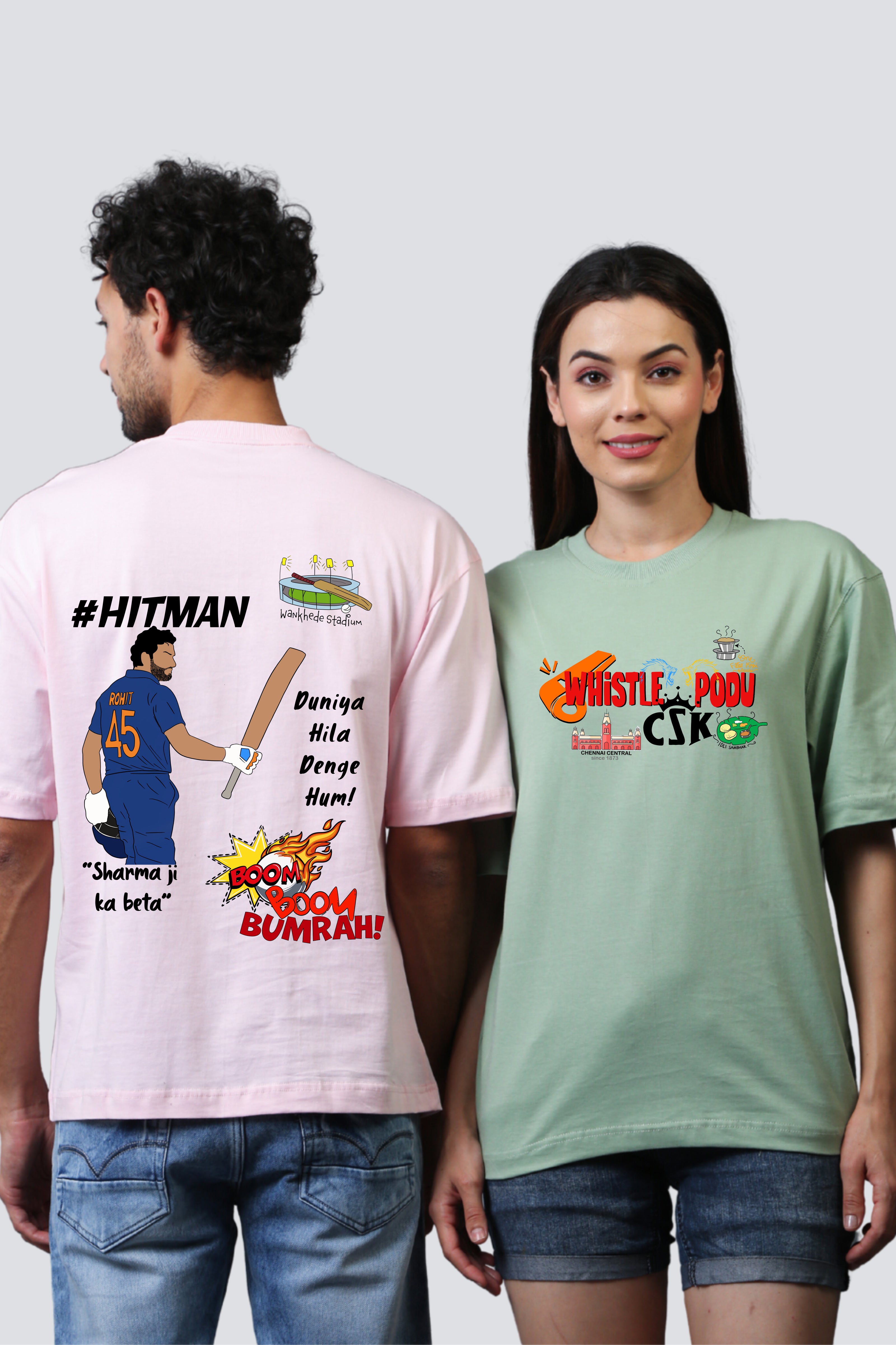 IPL Legends Couple Oversized Tees - Pack of 2
