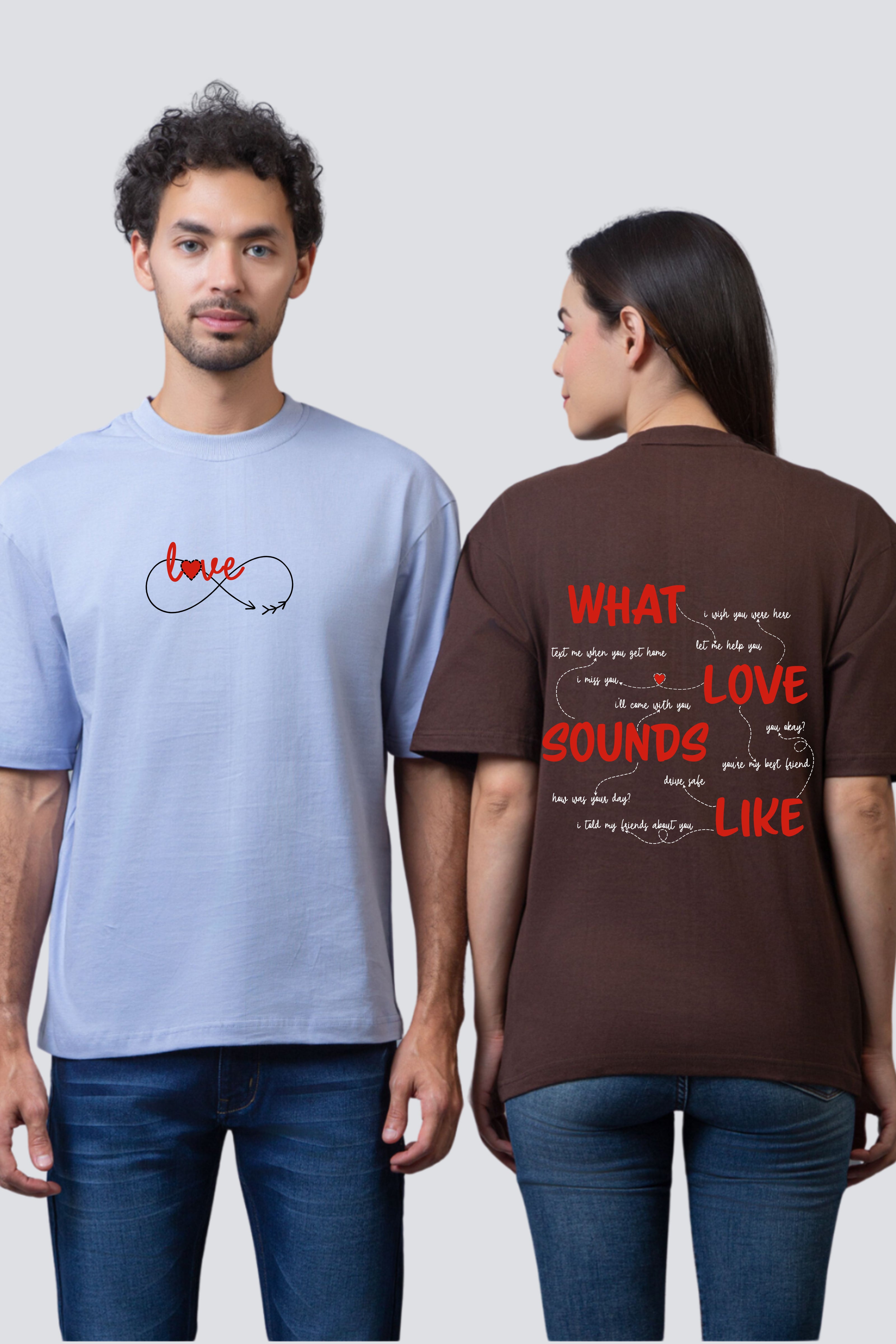 What Love Sounds Like Oversized Couple Tees - Pack of 2