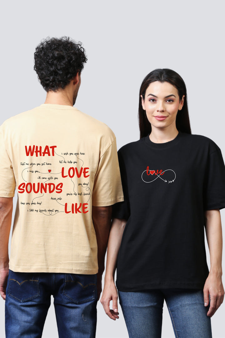 What Love Sounds Like Oversized Couple Tees - Pack of 2
