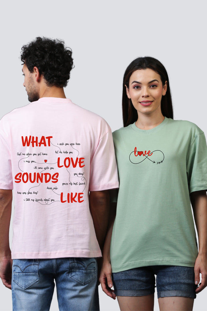 What Love Sounds Like Oversized Couple Tees - Pack of 2