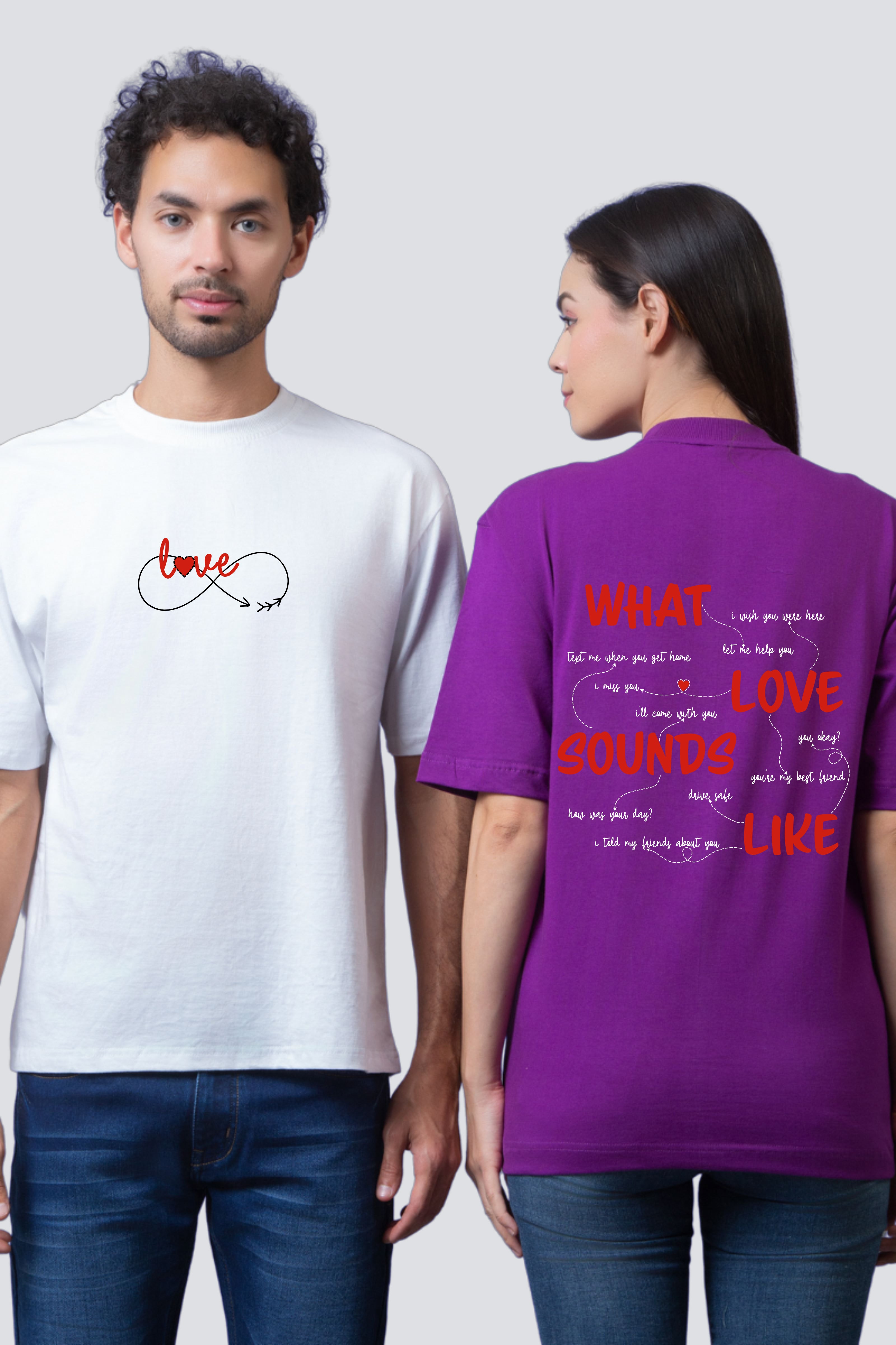 What Love Sounds Like Oversized Couple Tees - Pack of 2