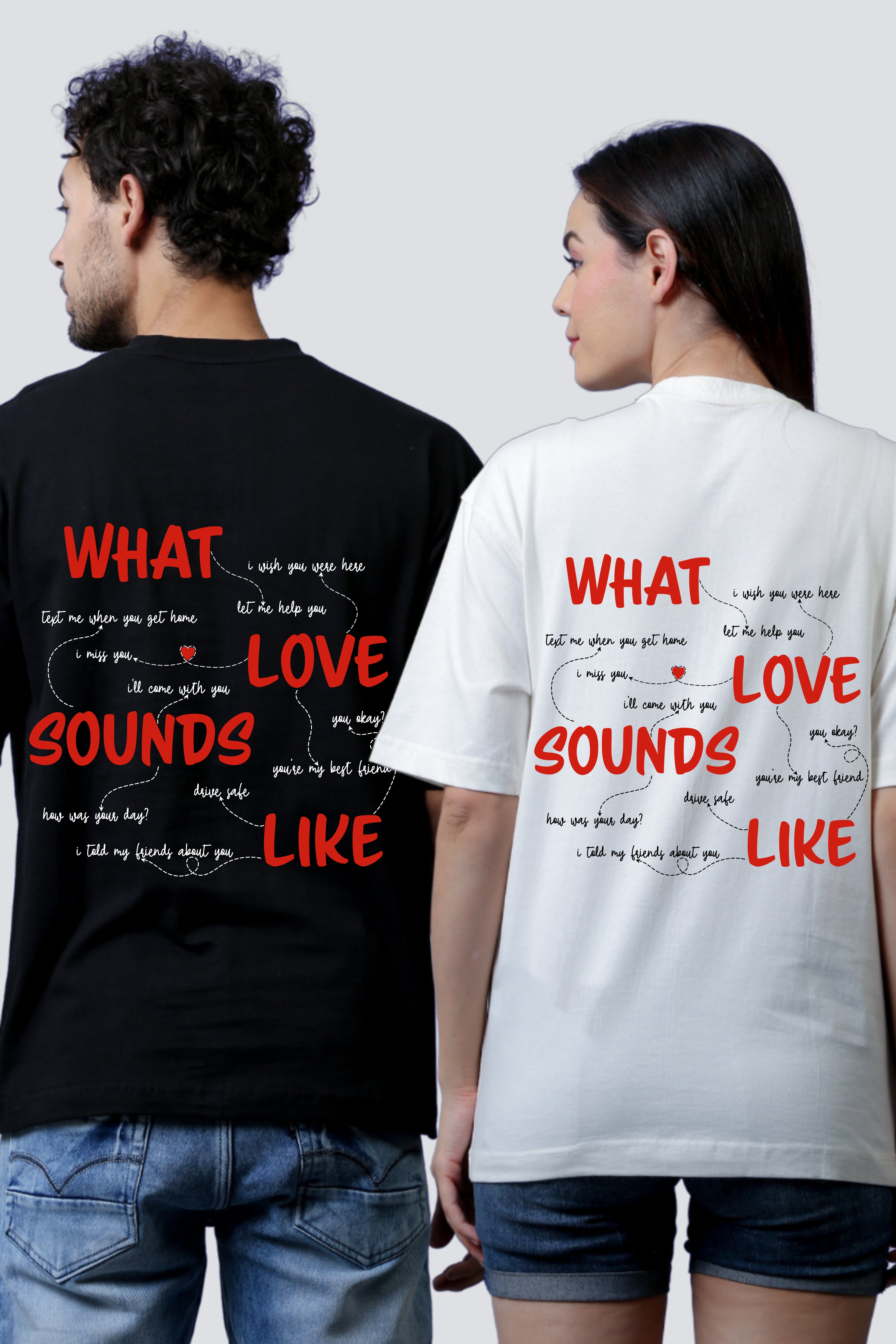 What Love Sounds Like Oversized Couple Tees - Pack of 2