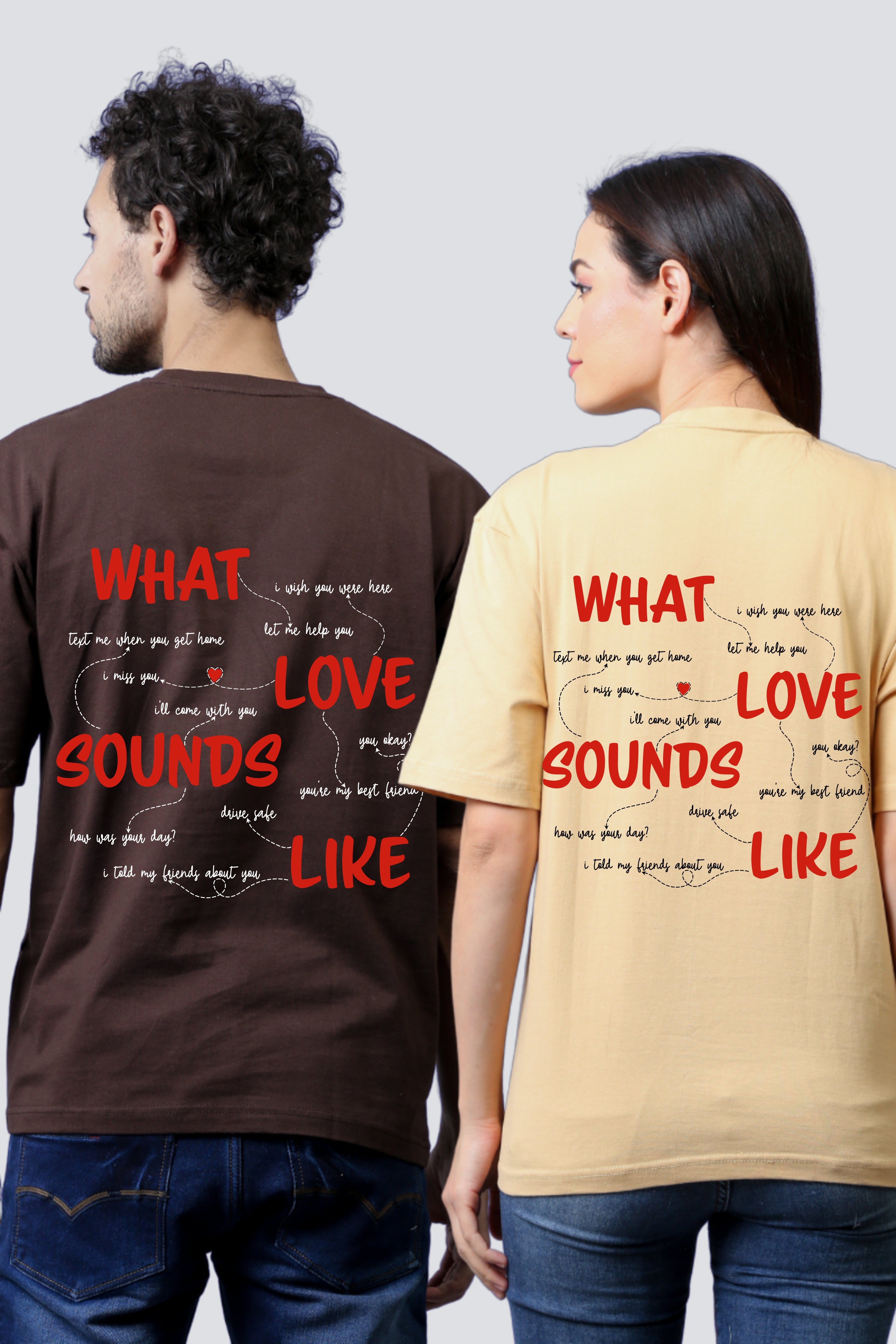 What Love Sounds Like Oversized Couple Tees - Pack of 2