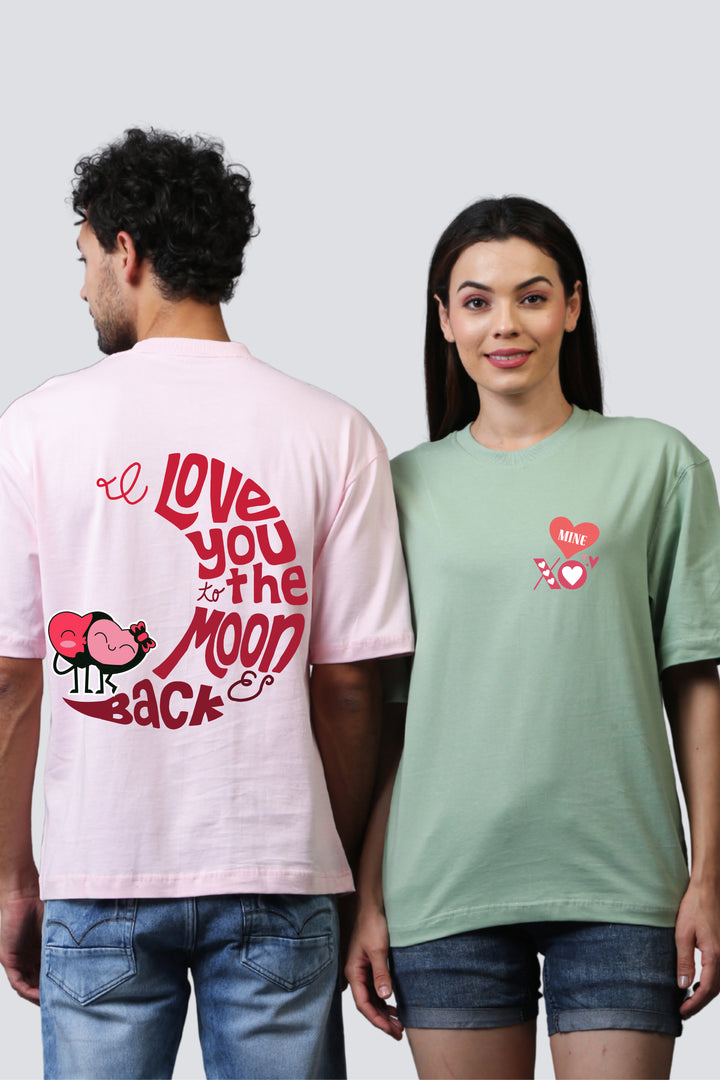 To the Moon and Back Oversized Couple Tees - Pack of 2