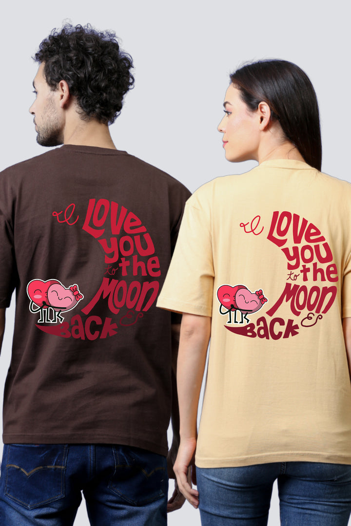 To the Moon and Back Oversized Couple Tees - Pack of 2