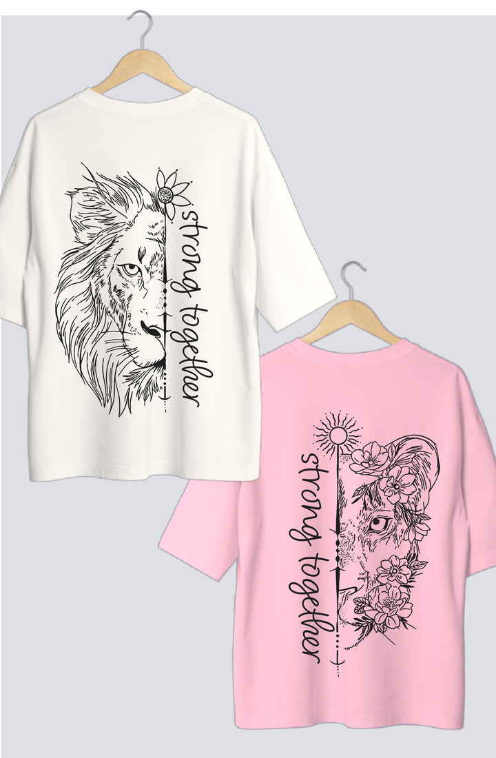 Strong Together Oversized Couple Tees - Pack of 2