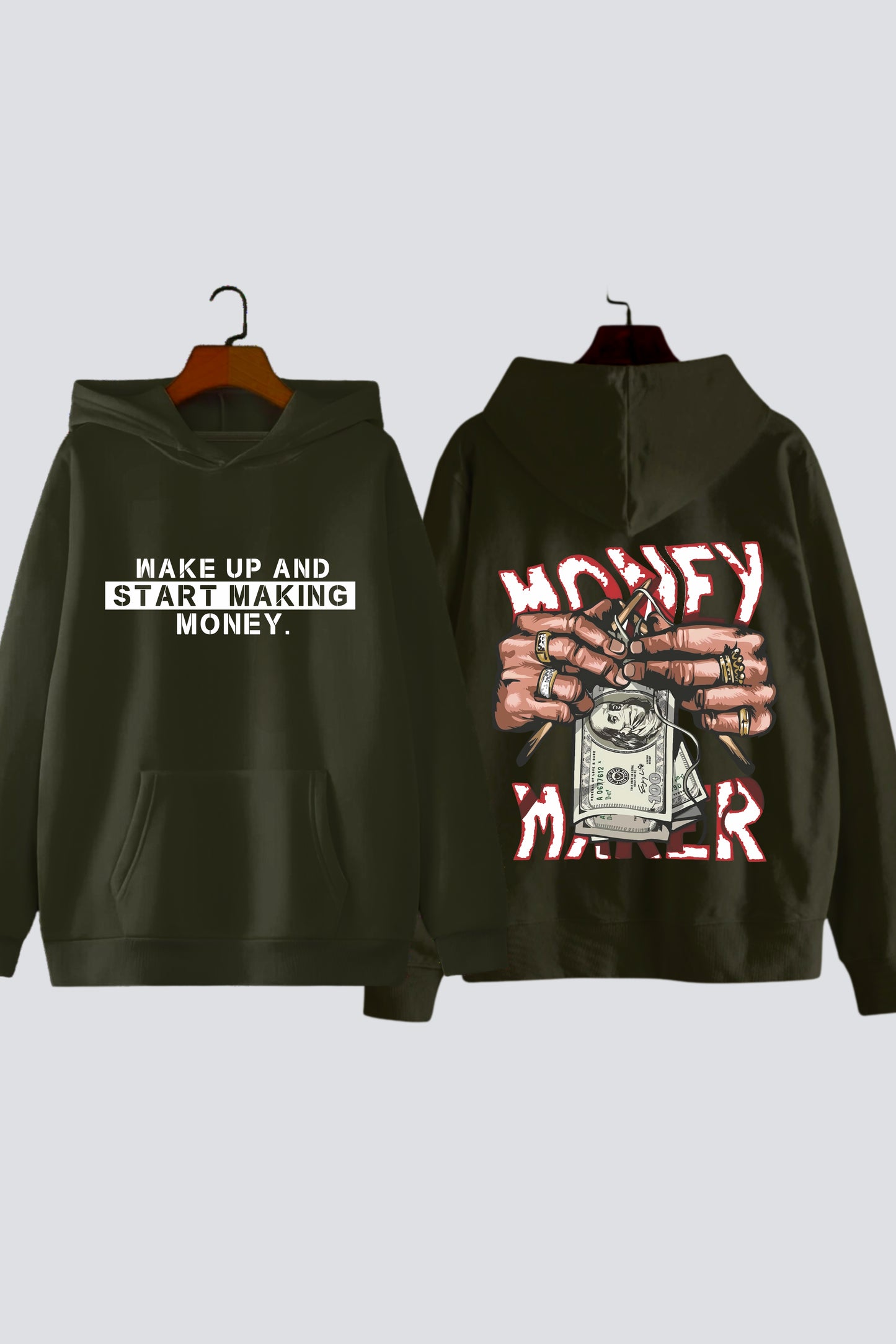 Money Maker Motivational Oversized Drop-Shoulder Hoodie