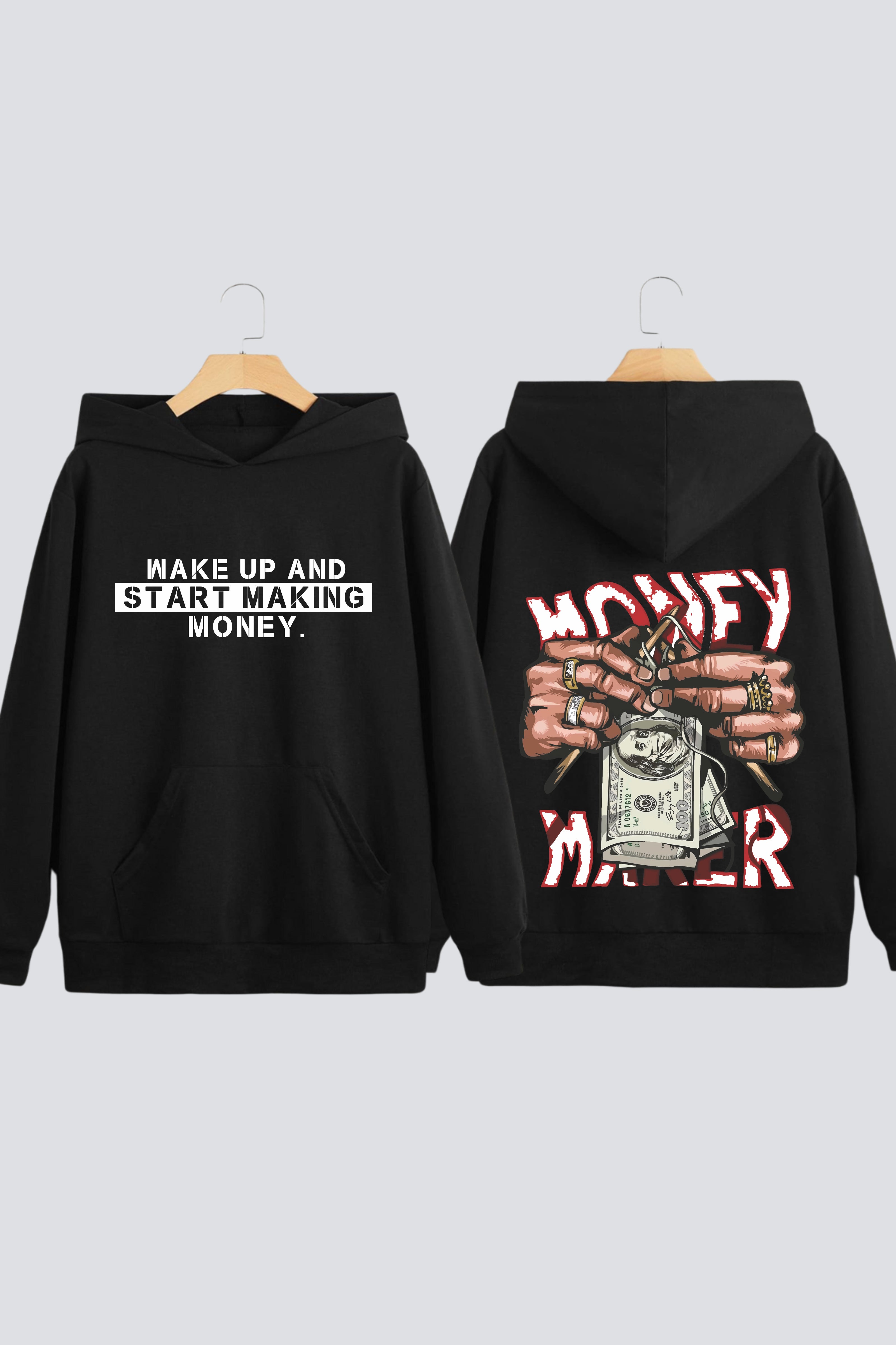 Money Maker Motivational Oversized Drop-Shoulder Hoodie