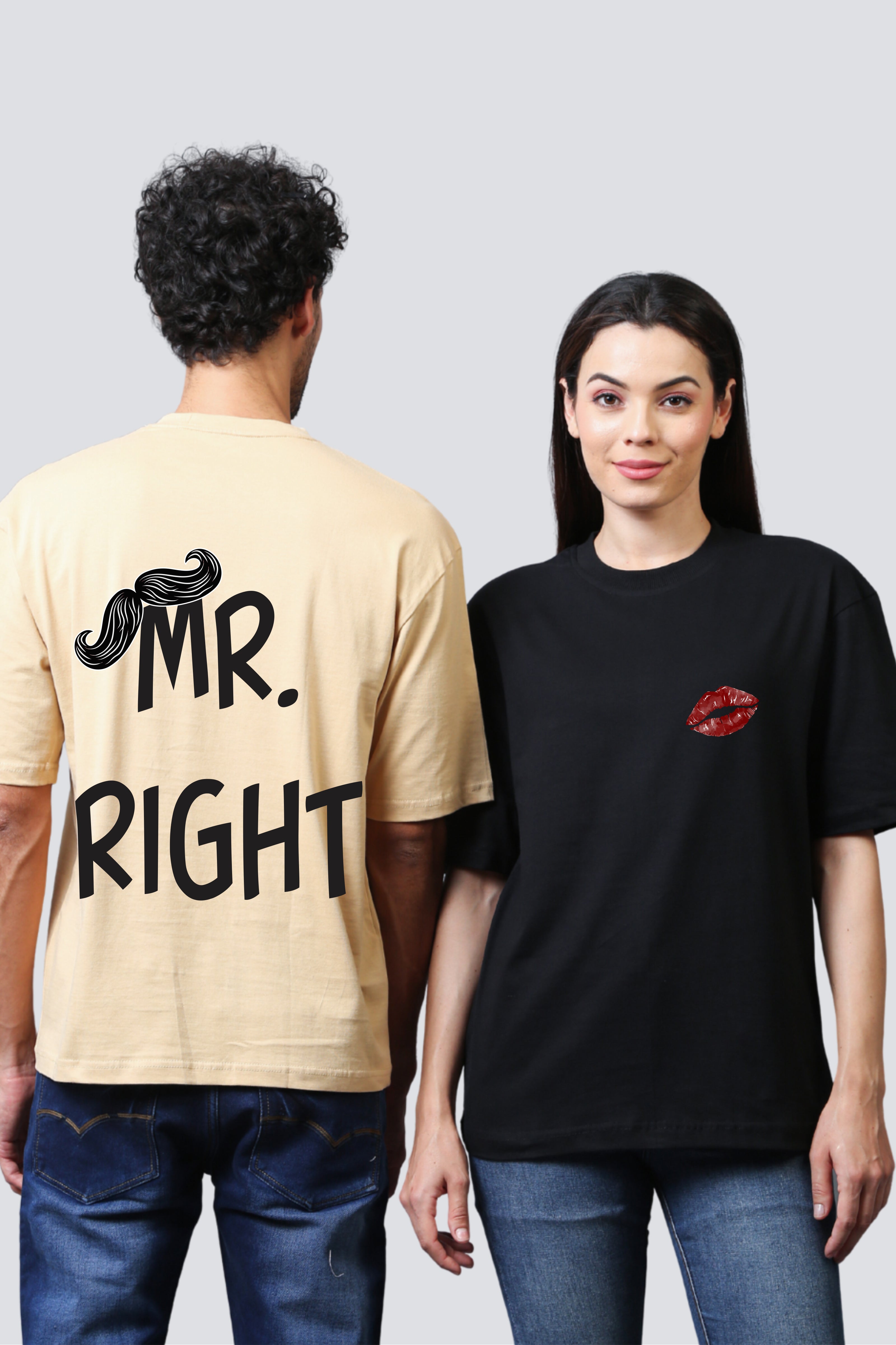 Mr. Right & Mrs. Always Right Oversized Couple Tees - Pack of 2