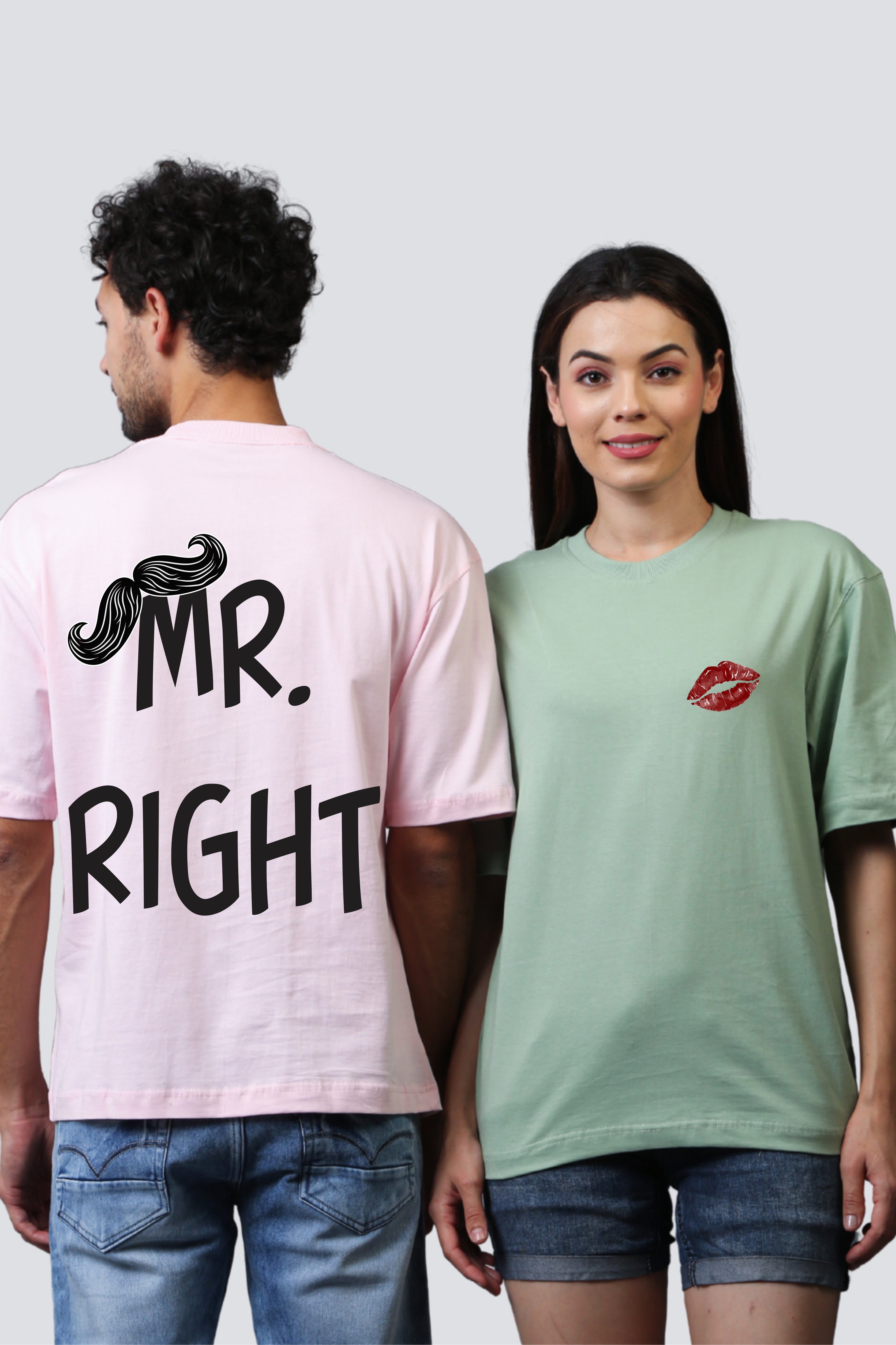 Mr. Right & Mrs. Always Right Oversized Couple Tees - Pack of 2