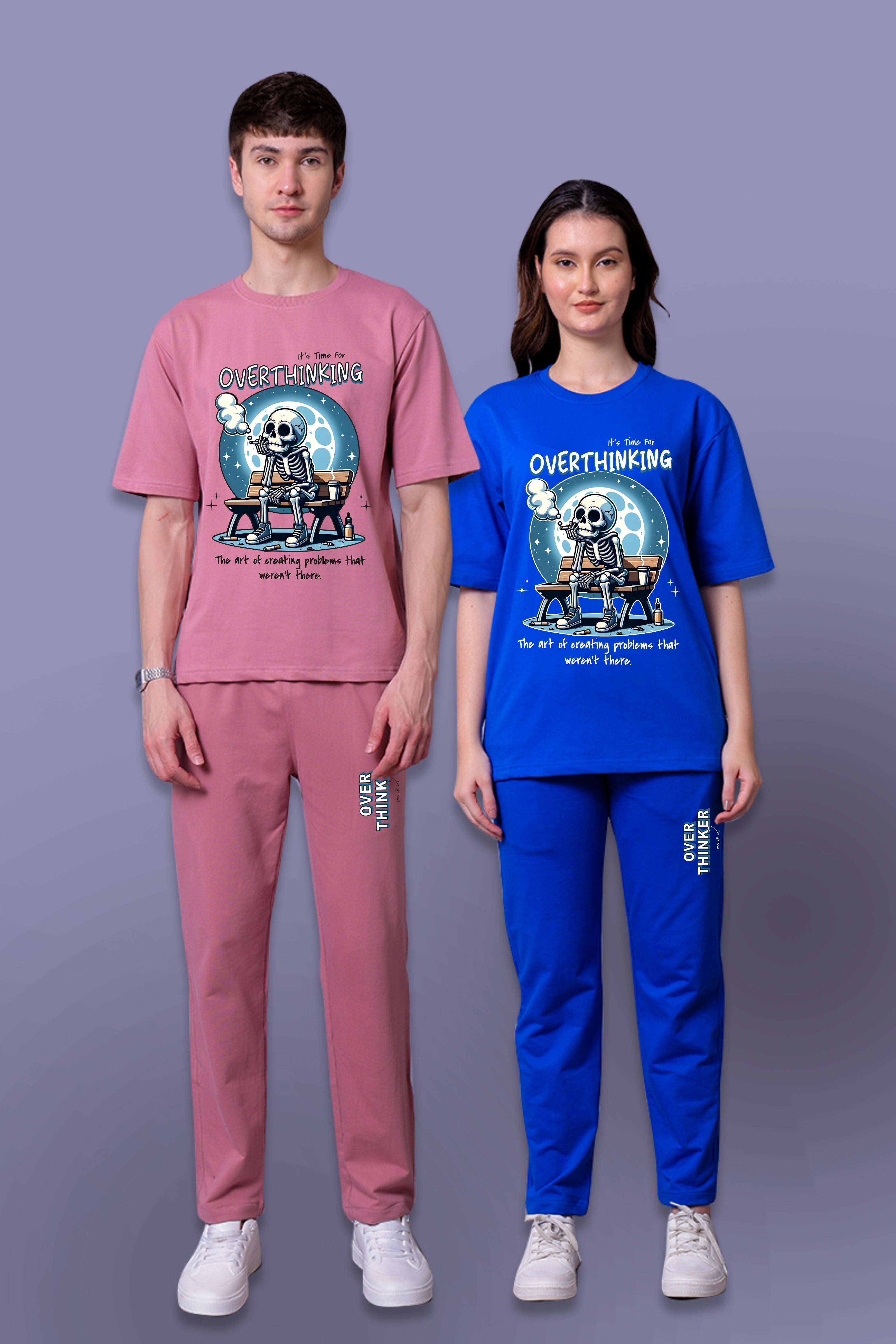 Overthinking Couple Co-Ord Set With Joggers (Pack of 2)