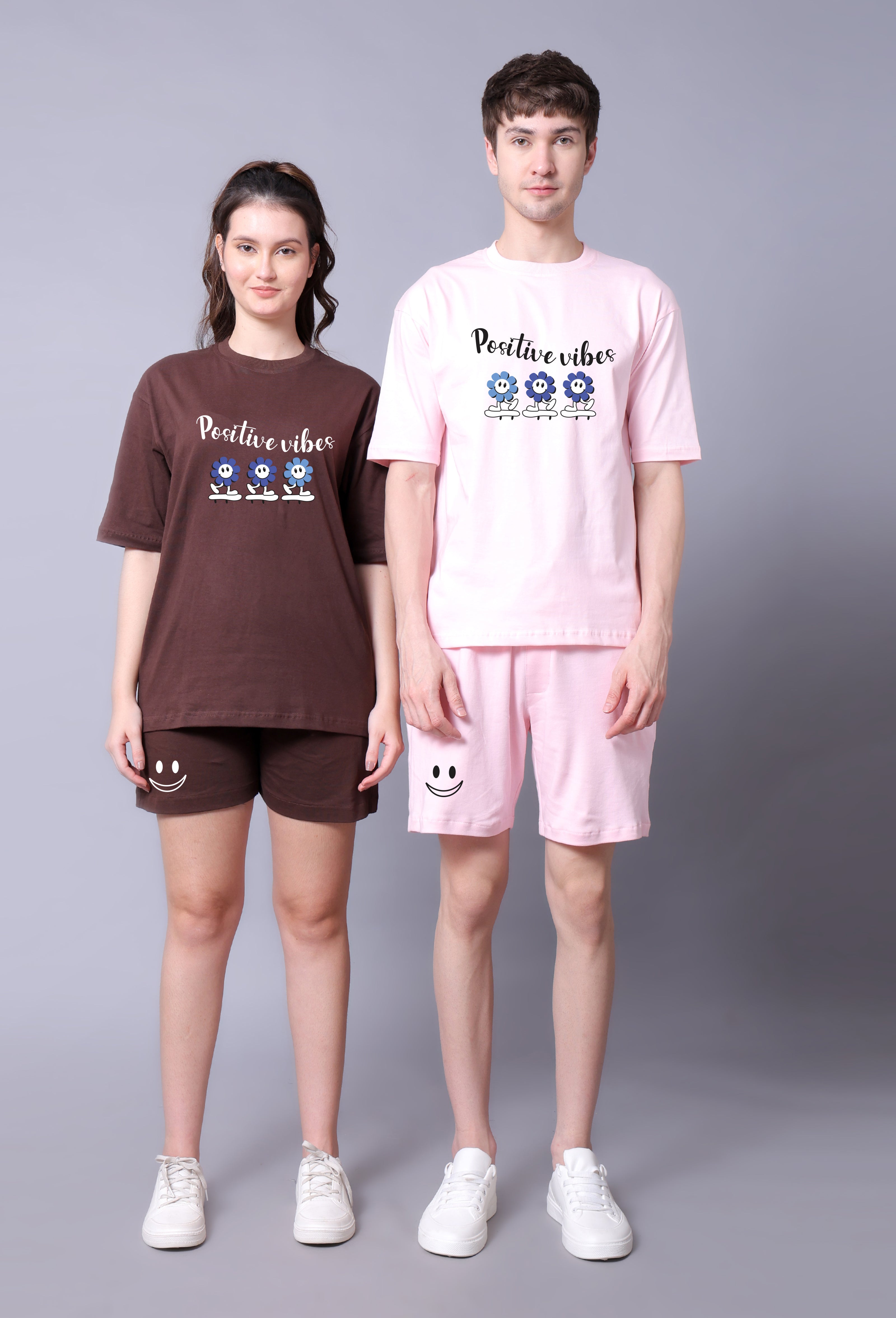 Positive Vibes Couple Co-Ord Sets (Pack of 2)