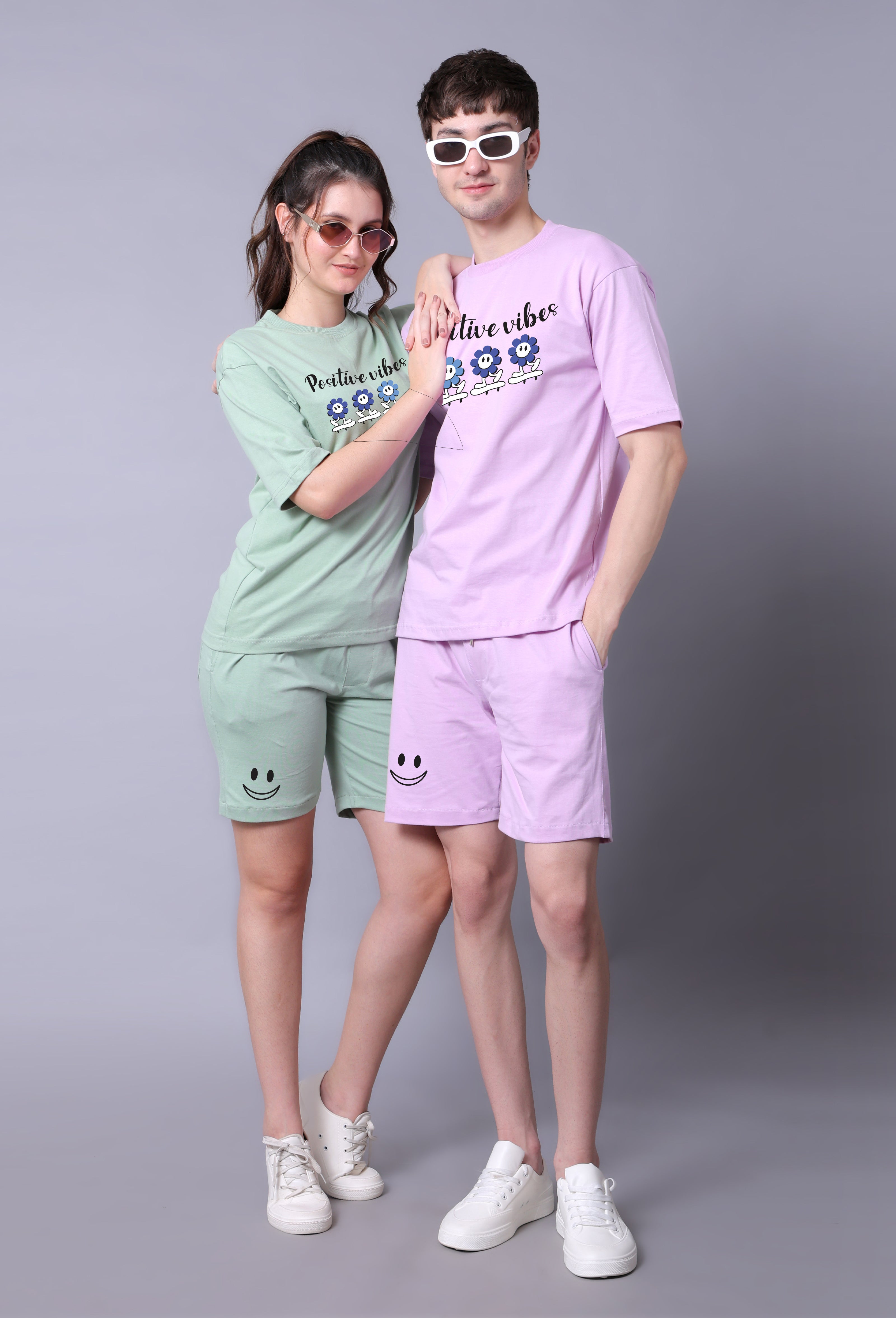 Positive Vibes Couple Co-Ord Sets (Pack of 2)