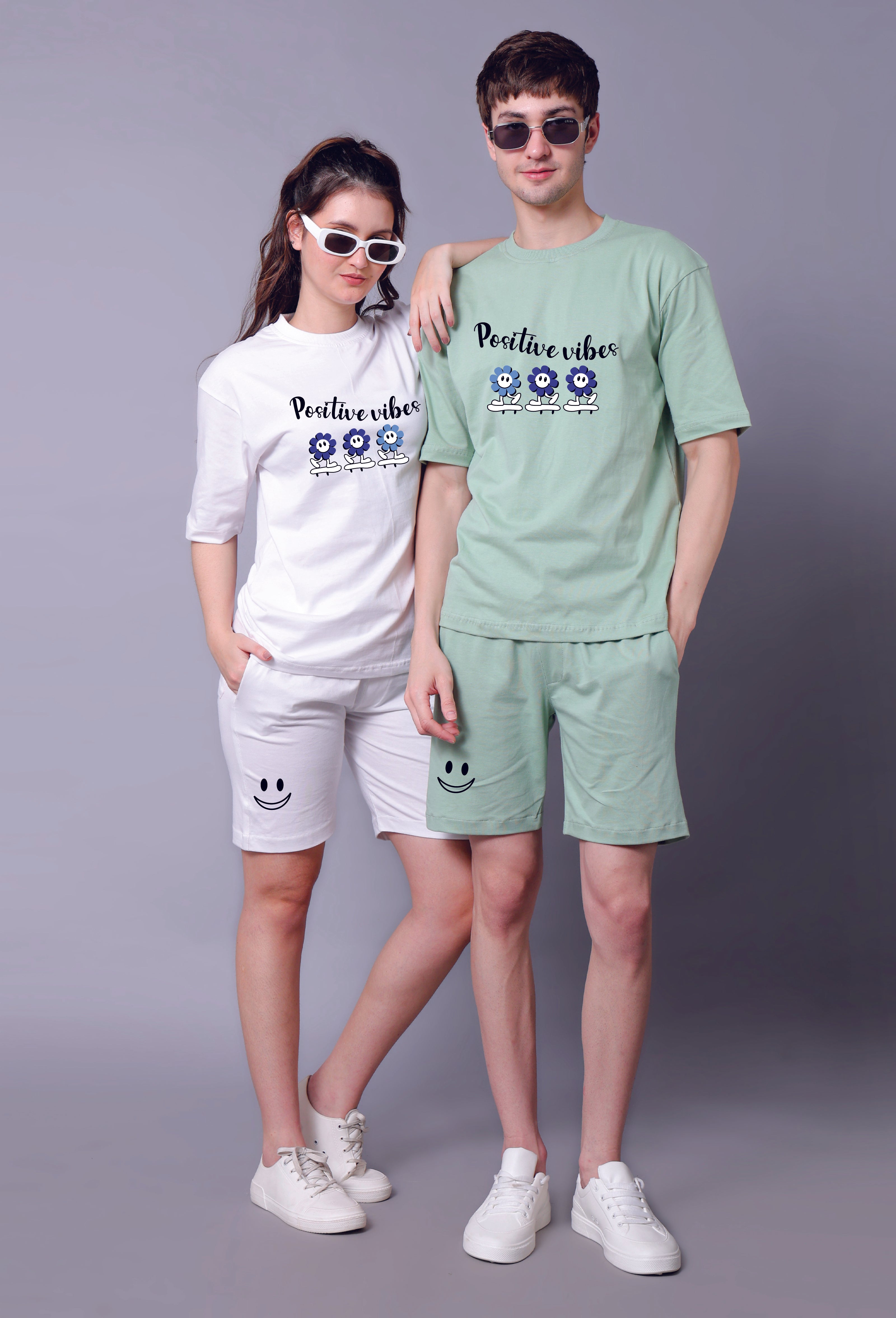 Positive Vibes Couple Co-Ord Sets (Pack of 2)