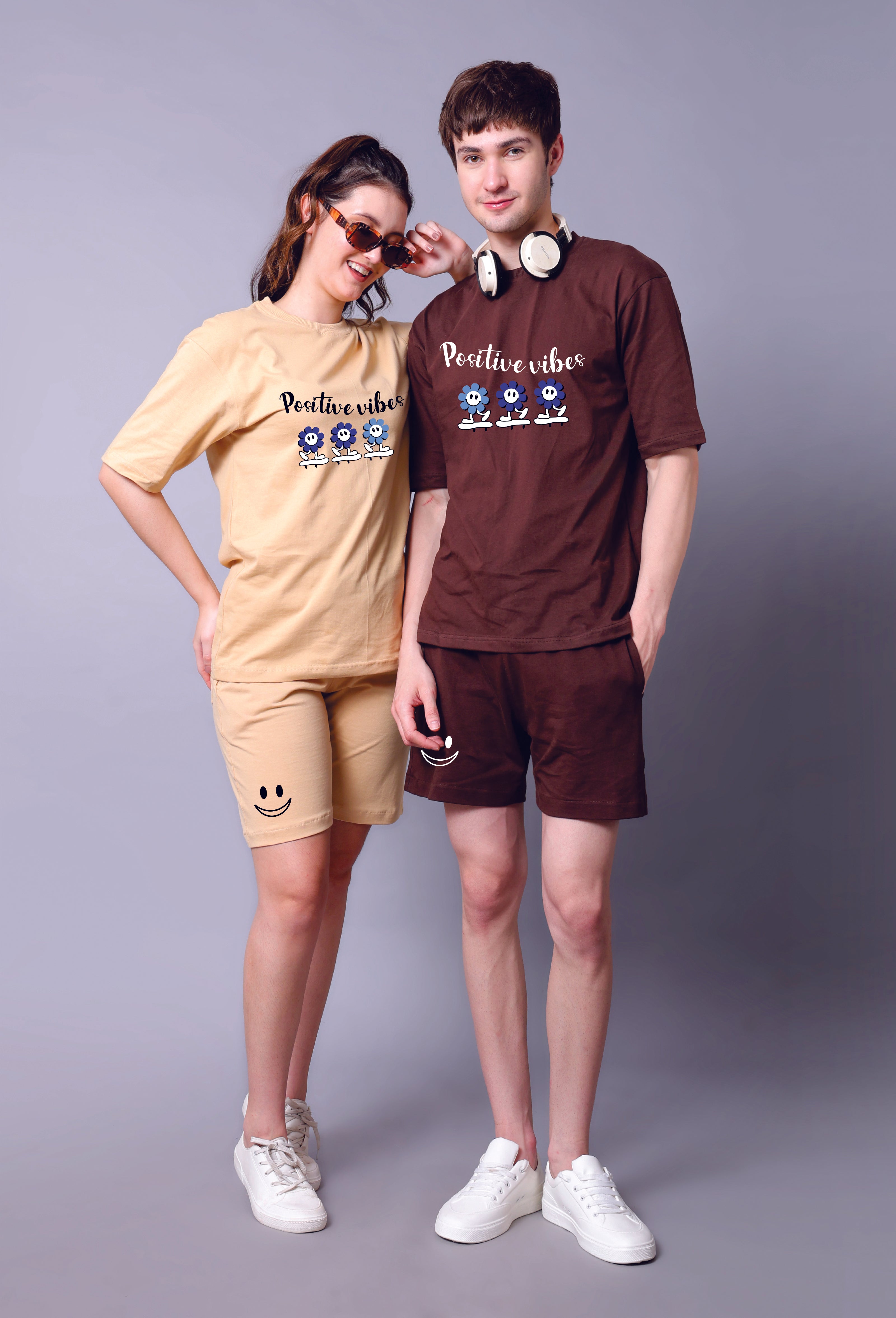 Positive Vibes Couple Co-Ord Sets (Pack of 2)