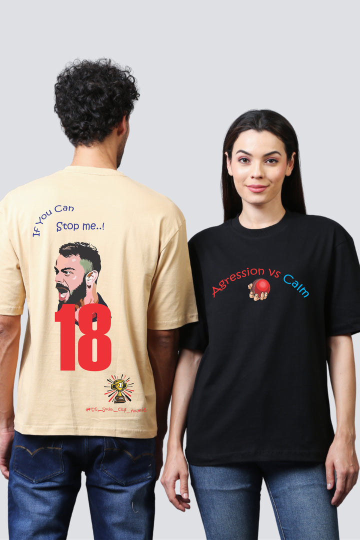 Legendary 18 & 07 IPL Couple Oversized Tees - Pack of 2