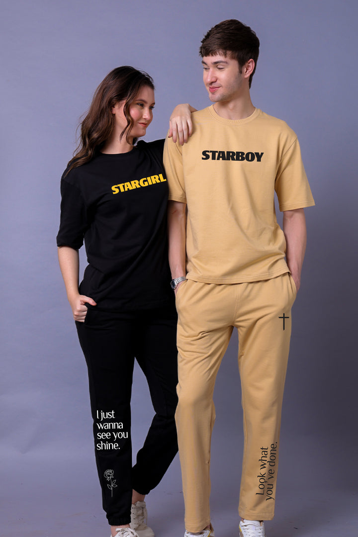 Starboy & Stargirl Couple Co-Ord Set With Joggers (Pack of 2)