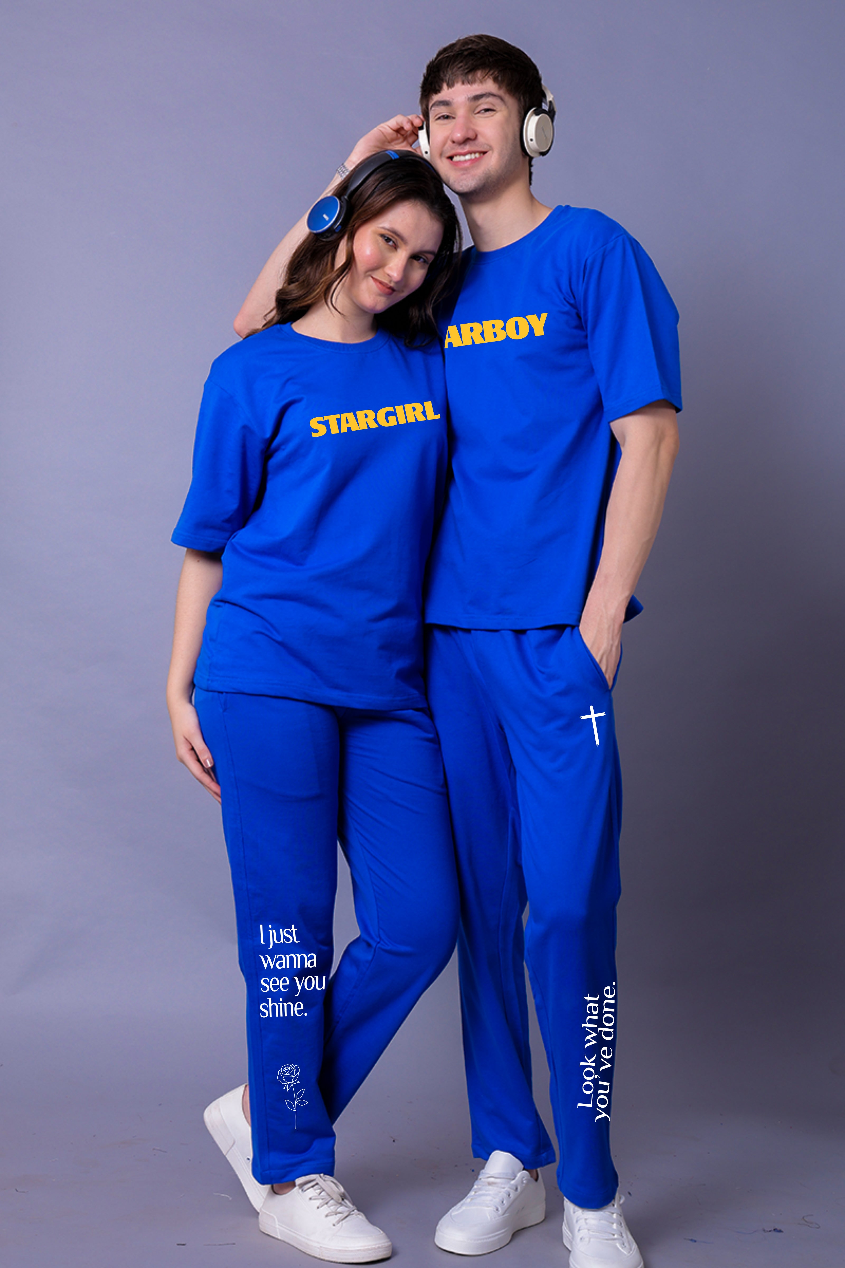 Starboy & Stargirl Couple Co-Ord Set With Joggers (Pack of 2)