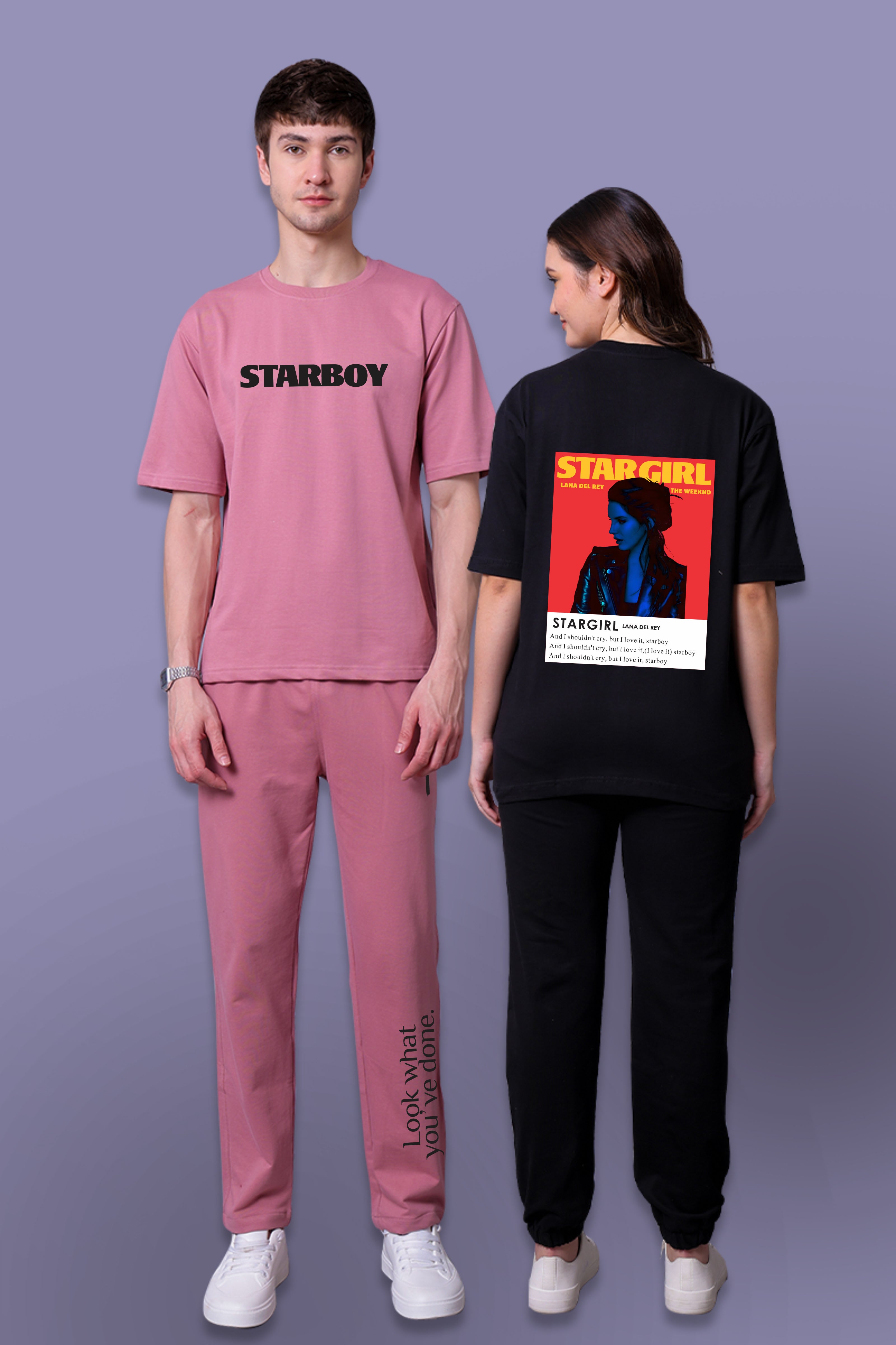 Starboy & Stargirl Couple Co-Ord Set With Joggers (Pack of 2)