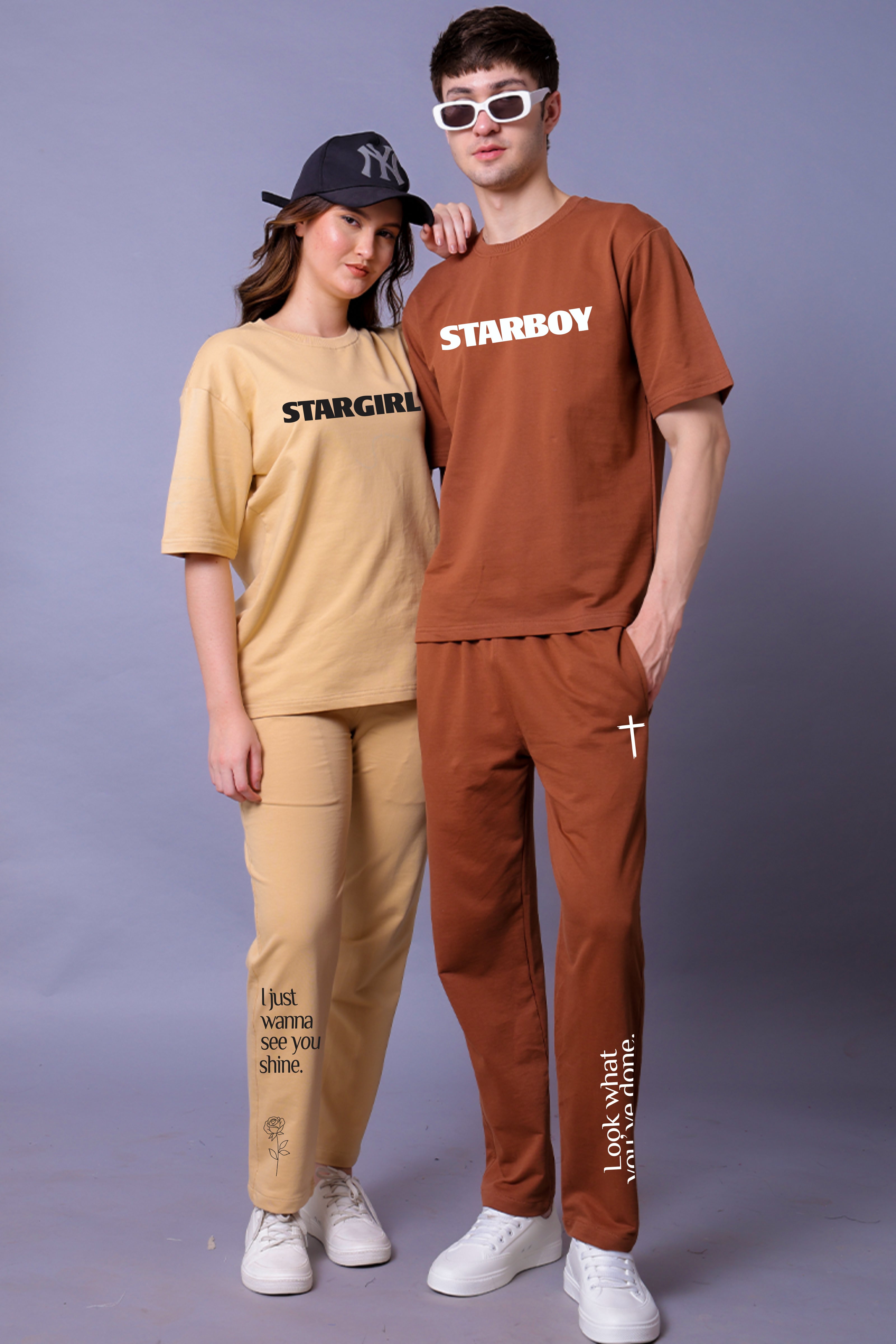 Starboy & Stargirl Couple Co-Ord Set With Joggers (Pack of 2)