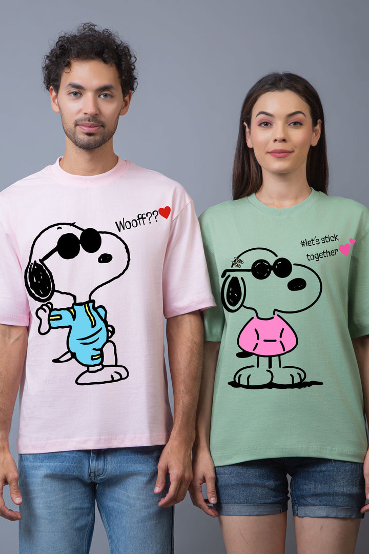 Snoopy Oversized Couple Tees - Pack of 2