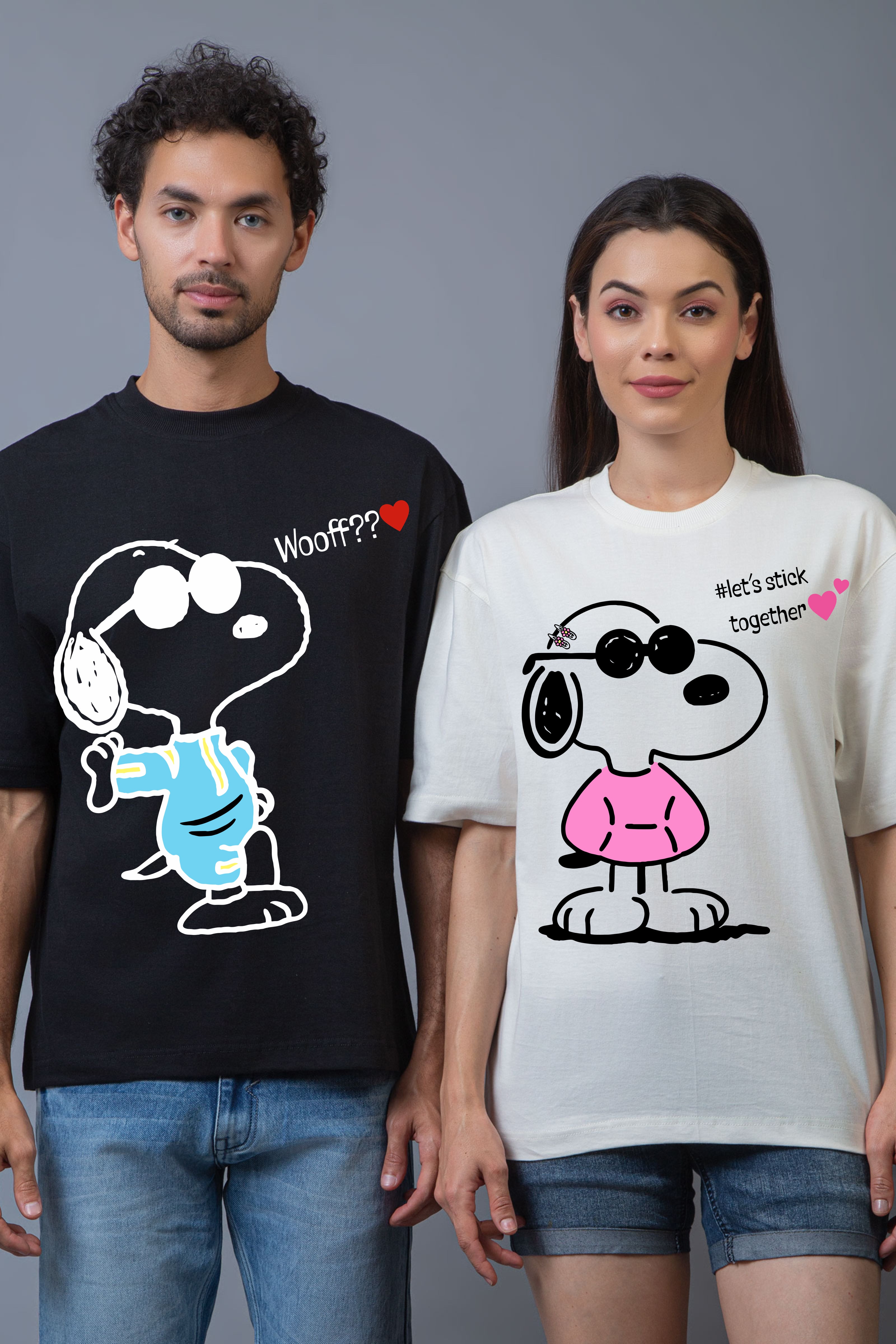 Snoopy Oversized Couple Tees - Pack of 2