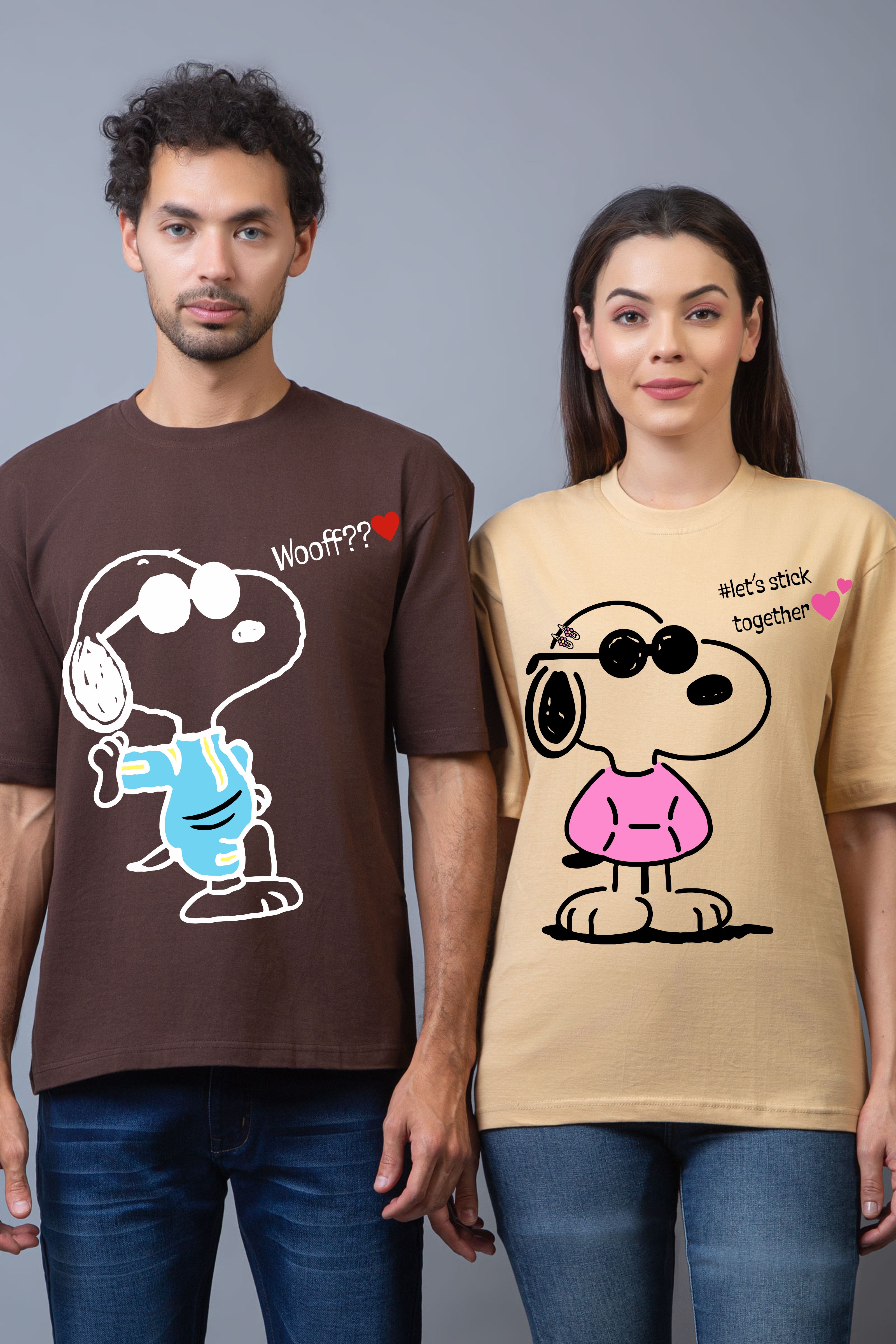 Snoopy Oversized Couple Tees - Pack of 2