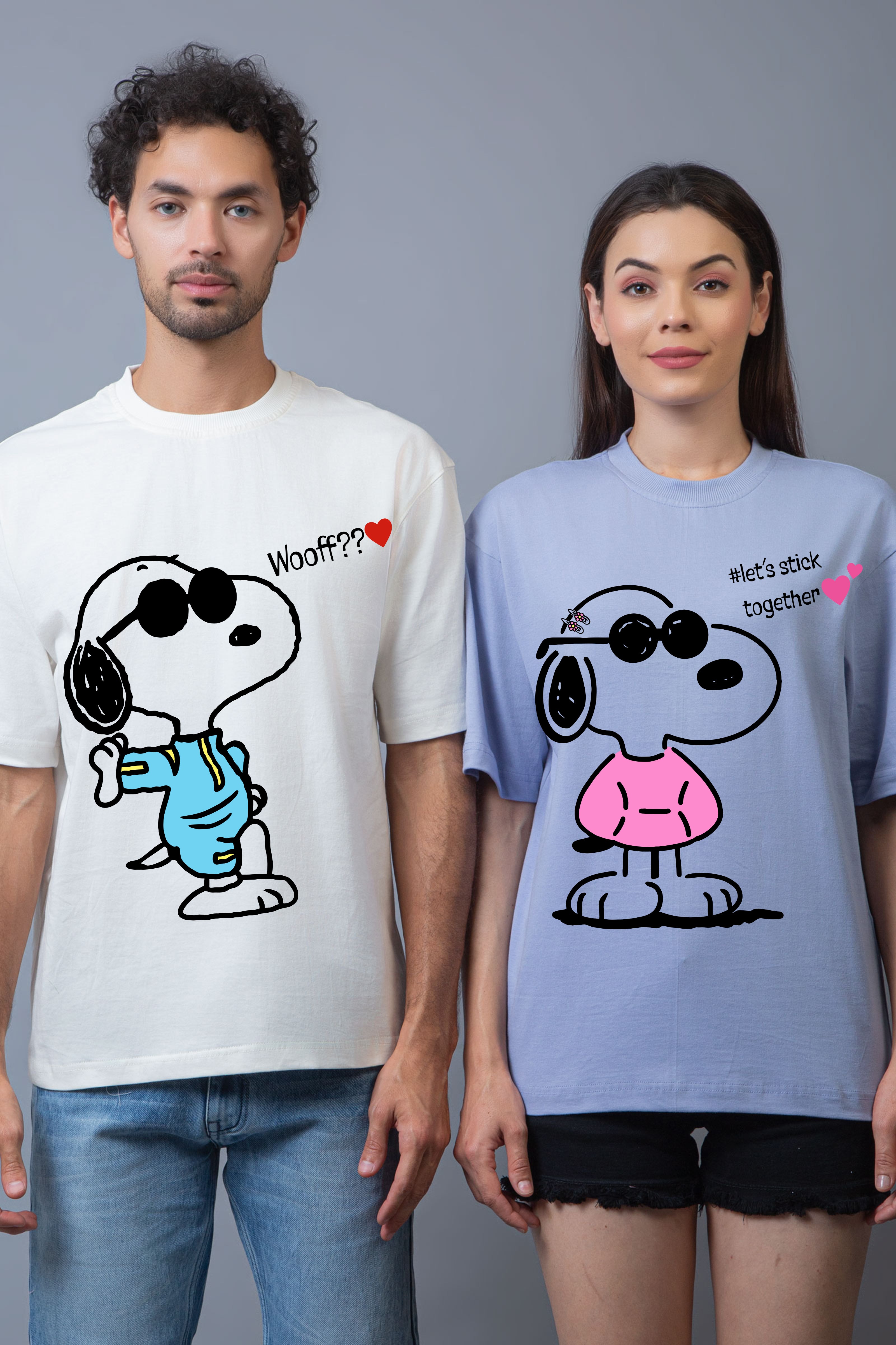 Snoopy Oversized Couple Tees - Pack of 2