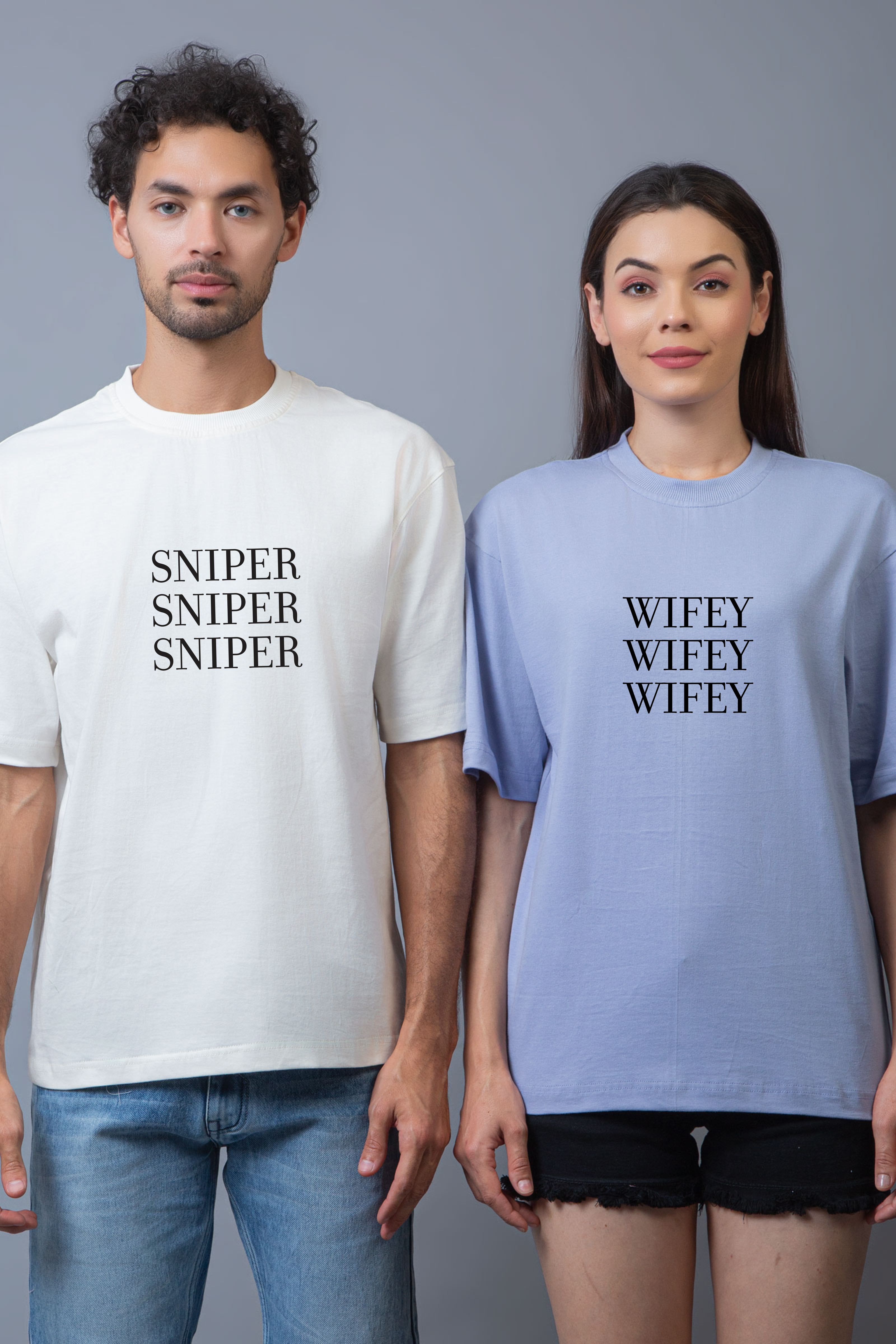 Sniper & Wifey Oversized Tees - Pack of 2