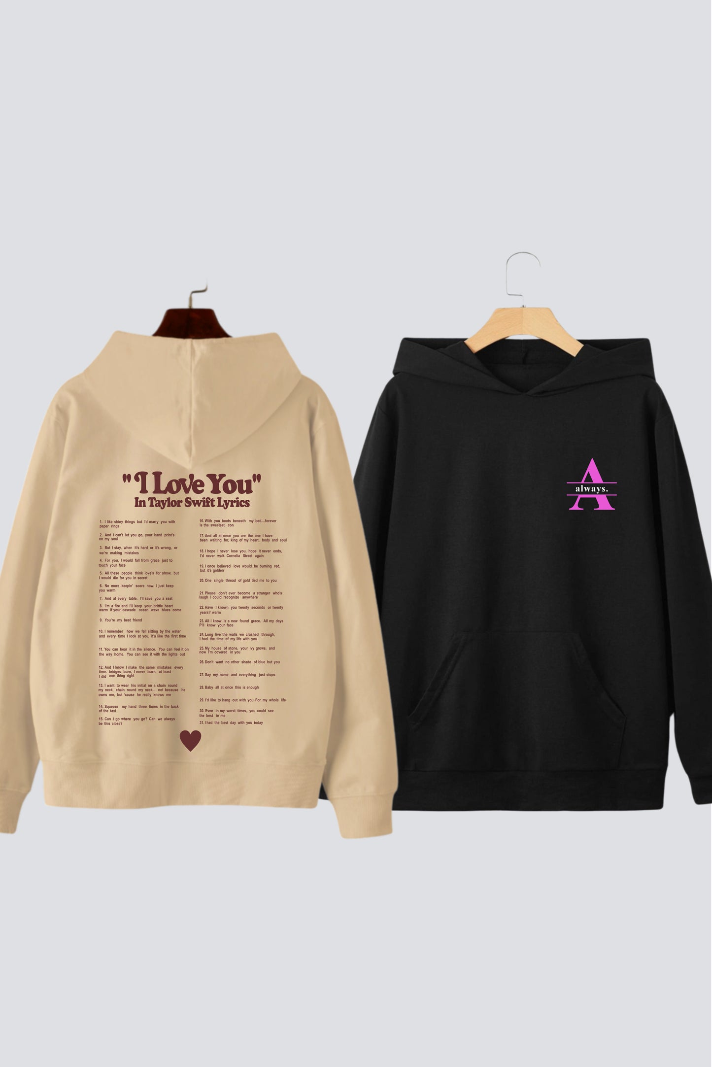 Taylor Swift Inspired Oversized Drop Shoulder Hoodies - Pack of 2