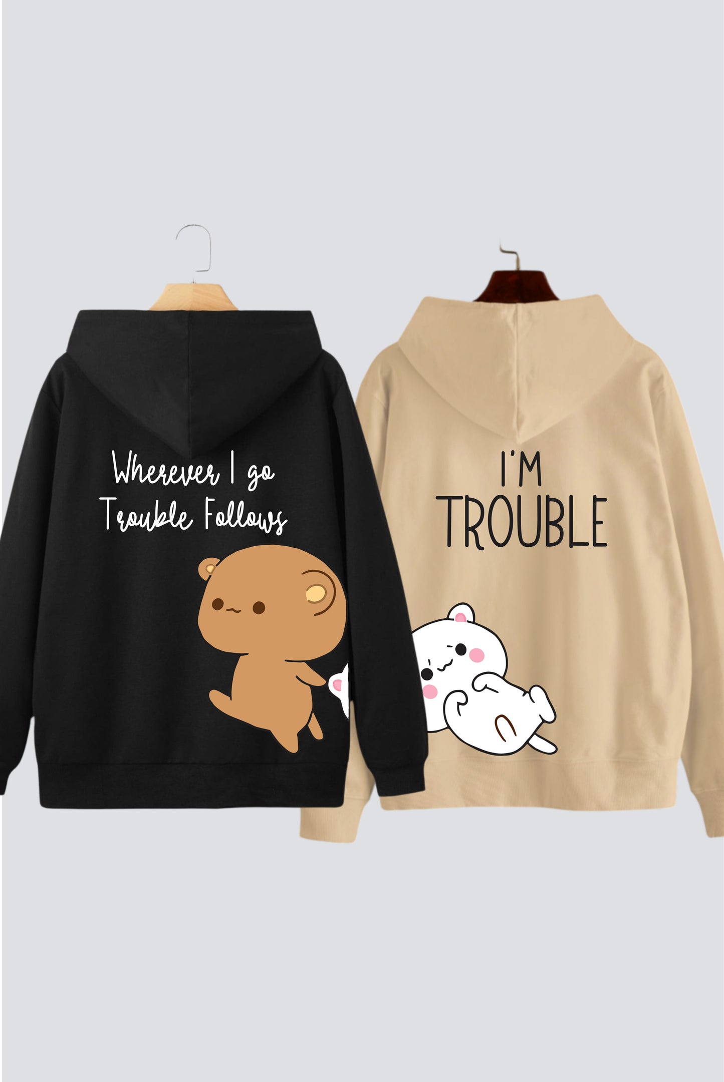 Trouble Oversized Drop Shoulder Hoodies - Pack of 2