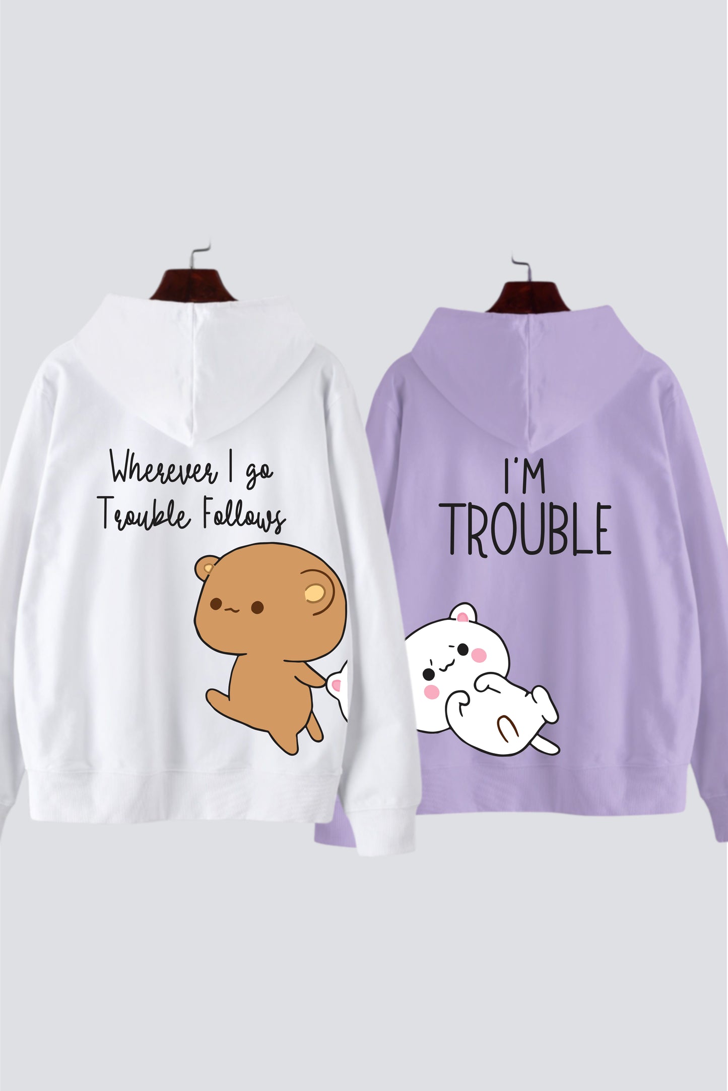 Trouble Oversized Drop Shoulder Hoodies - Pack of 2