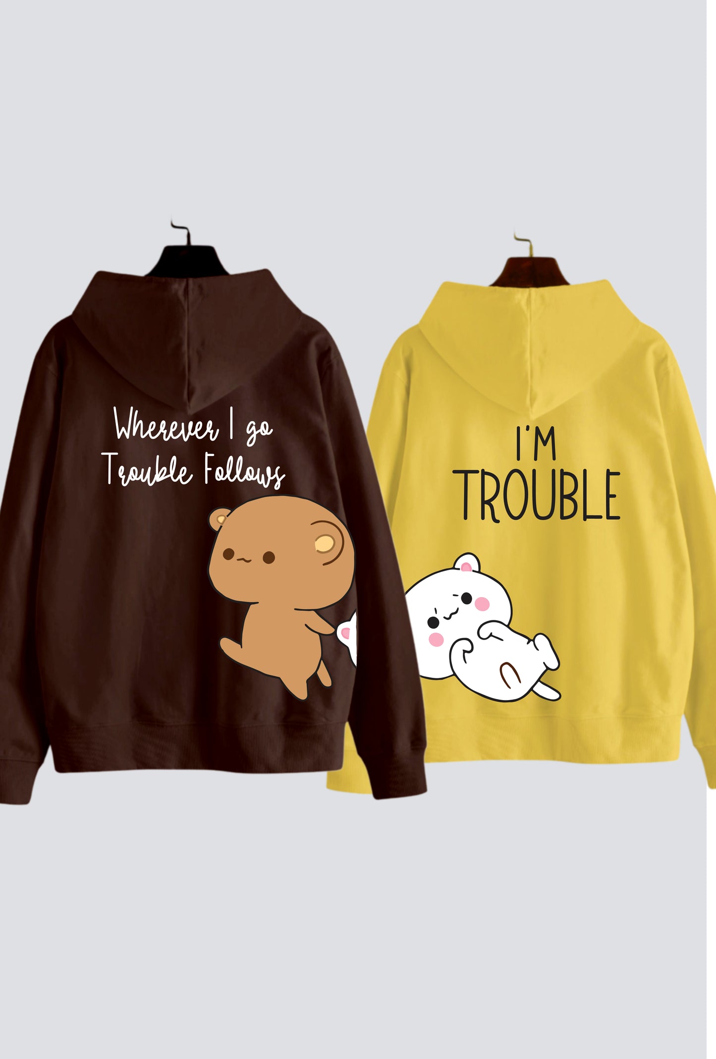 Trouble Oversized Drop Shoulder Hoodies - Pack of 2