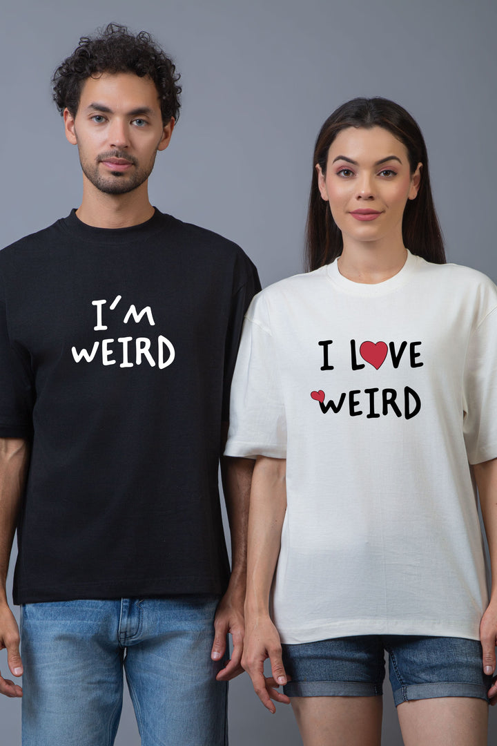 Perfectly Weird Oversized Couple Tees - Pack of 2