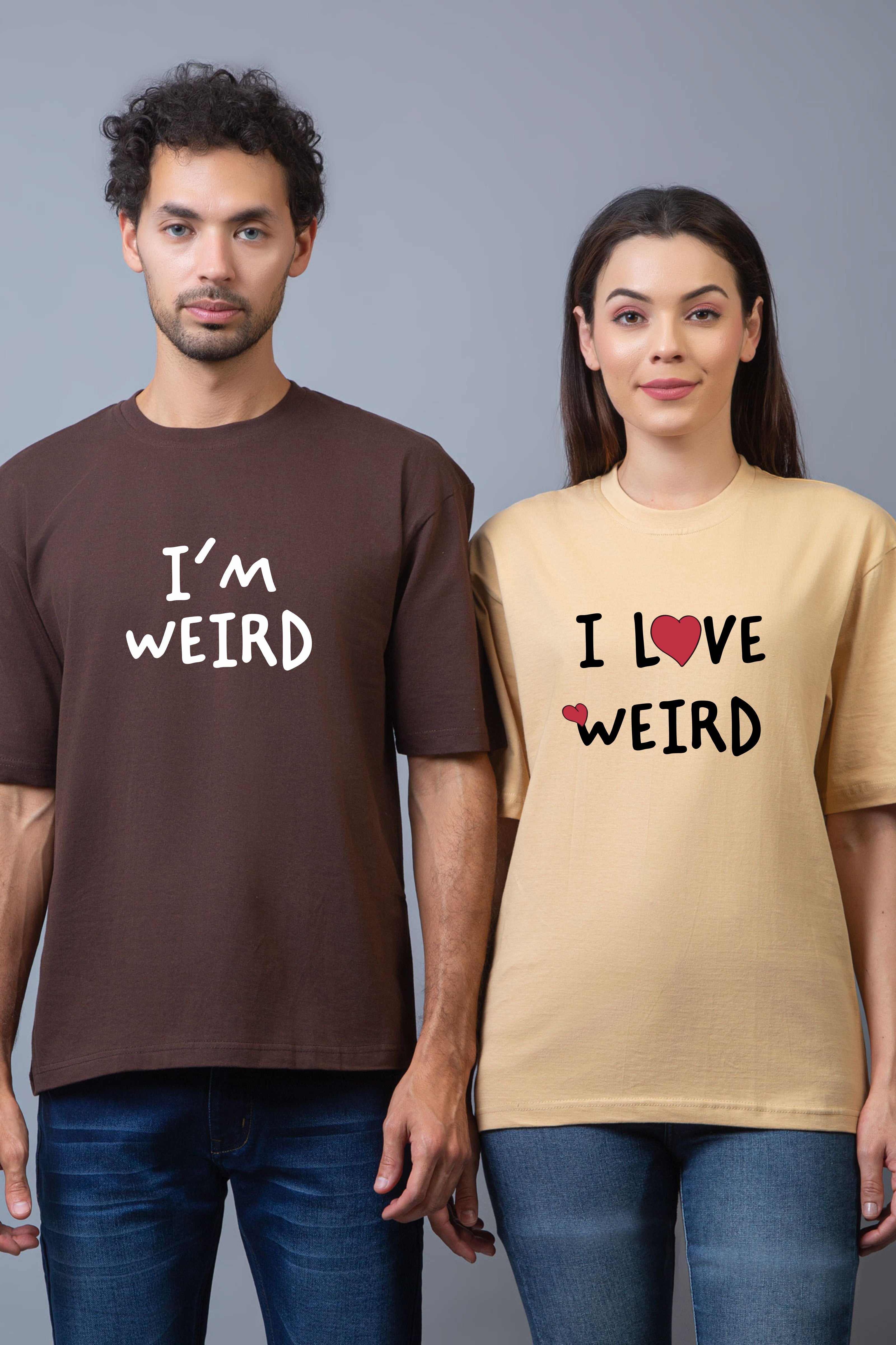 Perfectly Weird Oversized Couple Tees - Pack of 2