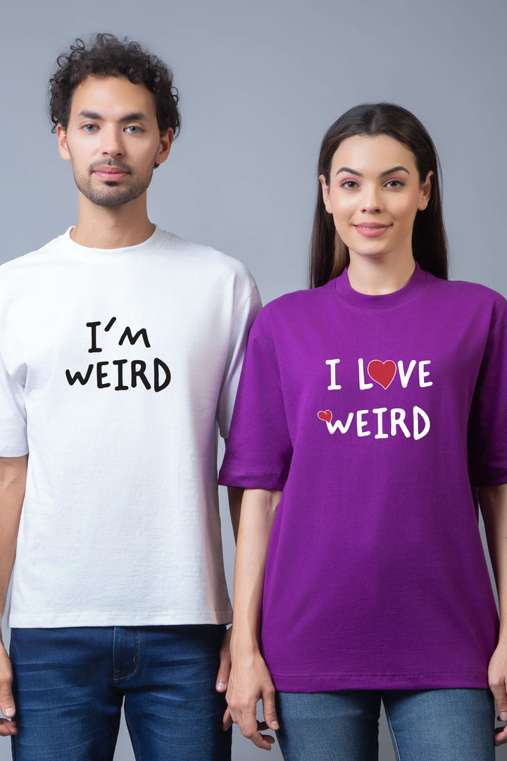 Perfectly Weird Oversized Couple Tees - Pack of 2