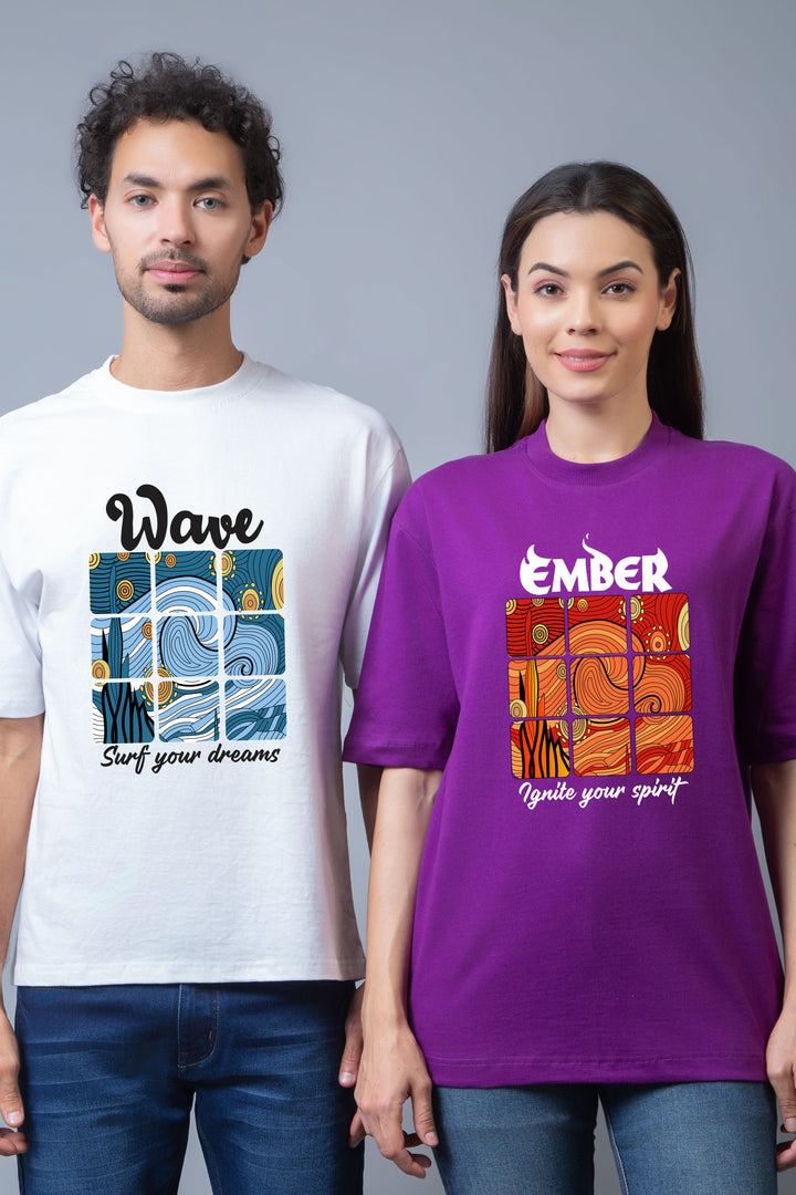 Wave & Ember Oversized Couple Tees - Pack of 2