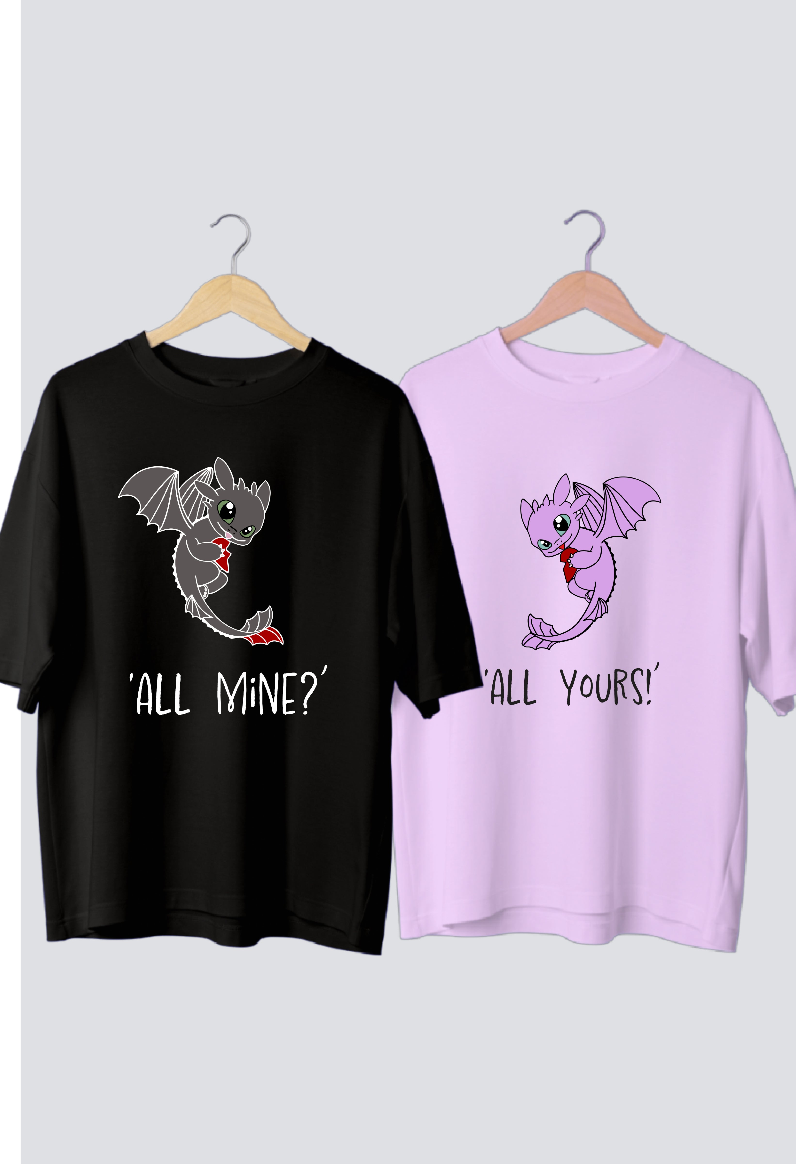 All Your's And All Mine Oversized Tees - Pack of 2
